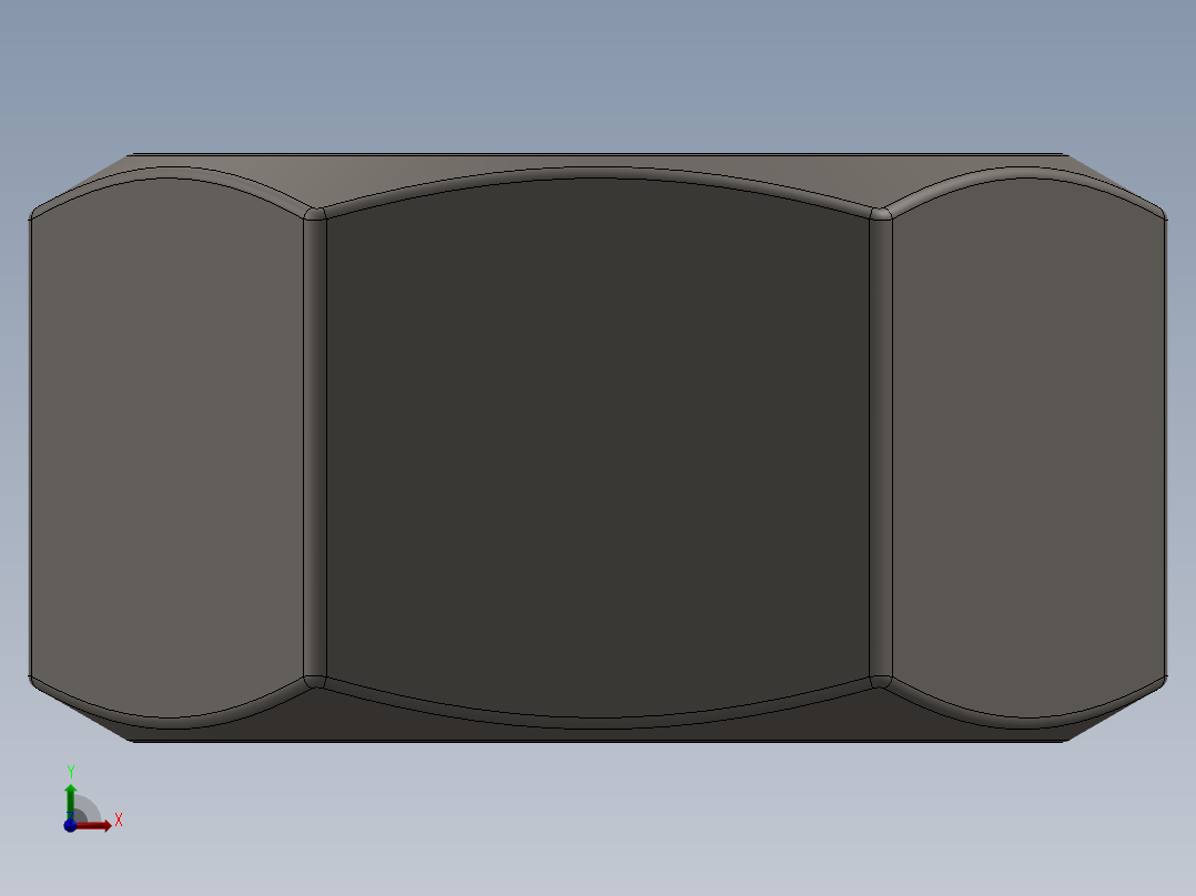 紧固件-Raw Steel Nut 0.5000前视图