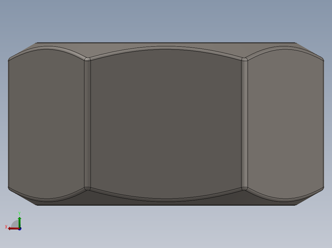紧固件-Raw Steel Nut 0.5000后视图