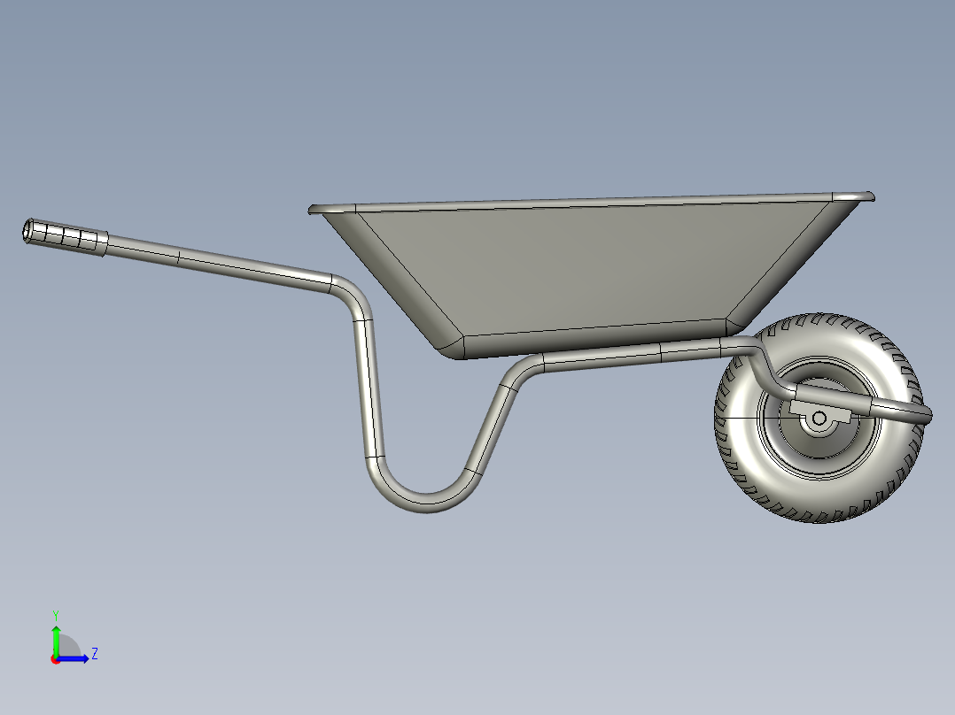手推车独轮推车左视图