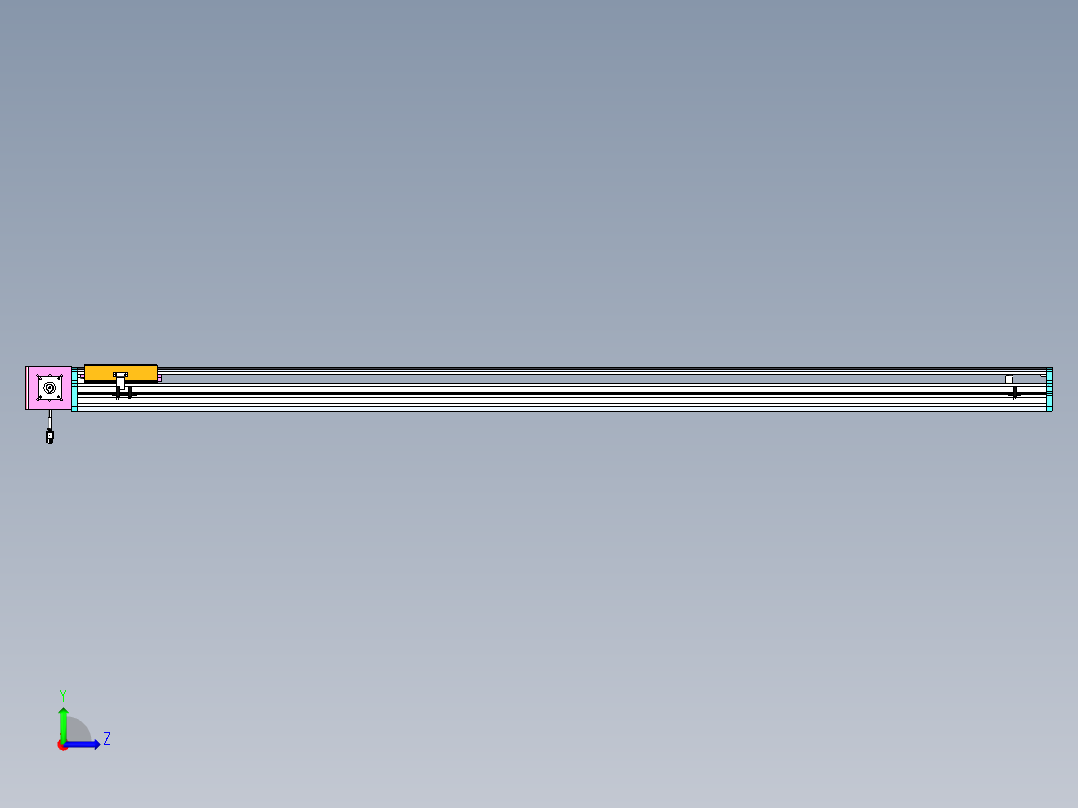 东锦同步带传动-直线滑台模组DH170B-L150-S1750-BL-P400W-C3左视图