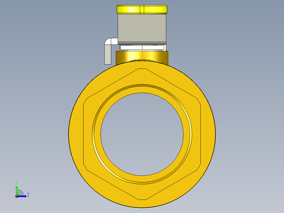 管道手动球阀-水管开关阀-手动阀门铜球阀DN40左视图