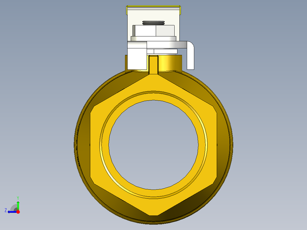 管道手动球阀-水管开关阀-手动阀门铜球阀DN40右视图