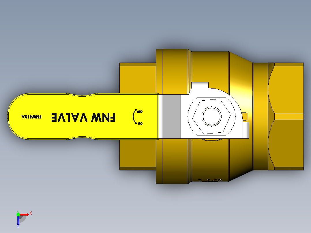 管道手动球阀-水管开关阀-手动阀门铜球阀DN40俯视图