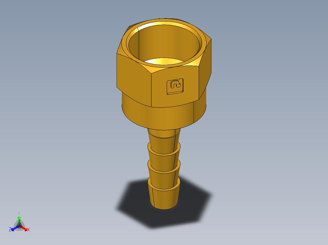 倒齿式工业管接头Hose Barb to Swivel 45Deg Female Flare 146HBLFSV-4-6主视图