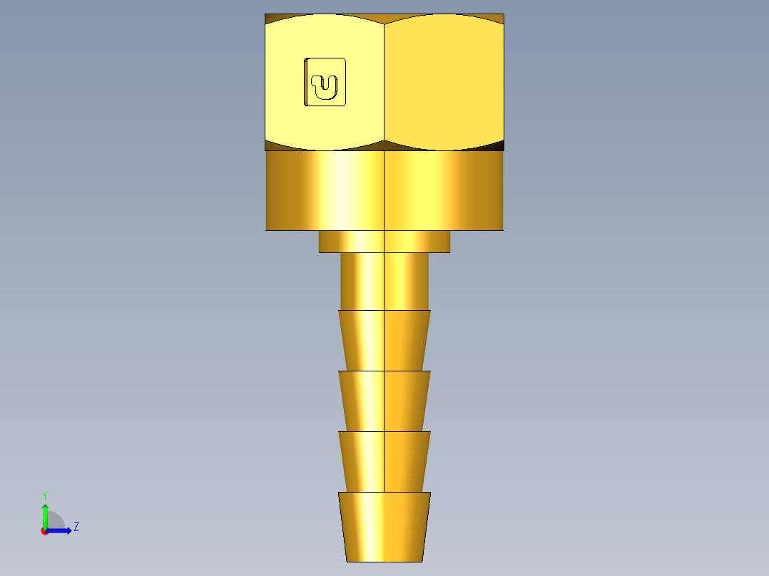 倒齿式工业管接头Hose Barb to Swivel 45Deg Female Flare 146HBLFSV-4-6左视图
