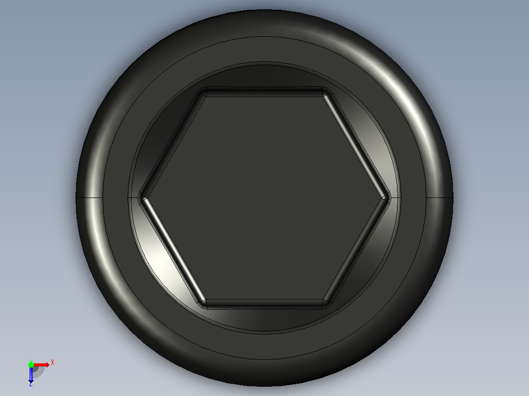 紧固件-STEP 0.3750 Socked Head俯视图