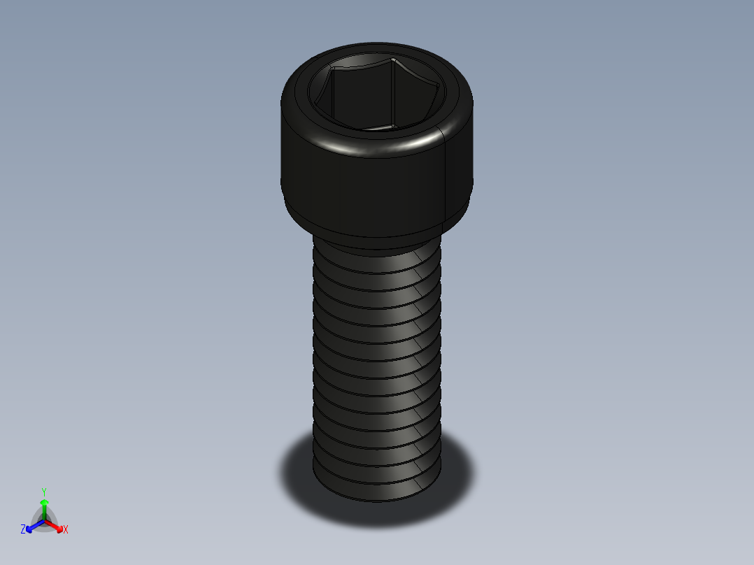 紧固件-STEP 0.3750 Socked Head正等轴测图