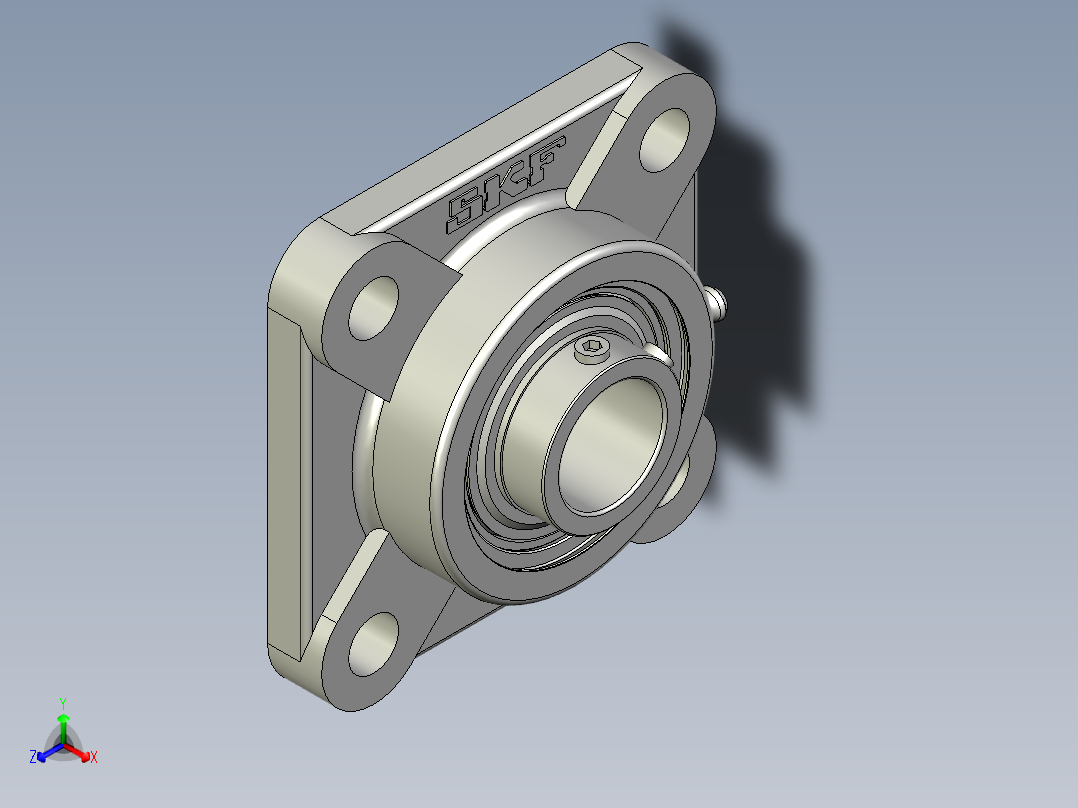 UCF205轴承座正等轴测图