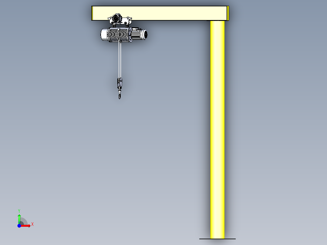 带电葫芦旋臂起重机--inventor stp前视图