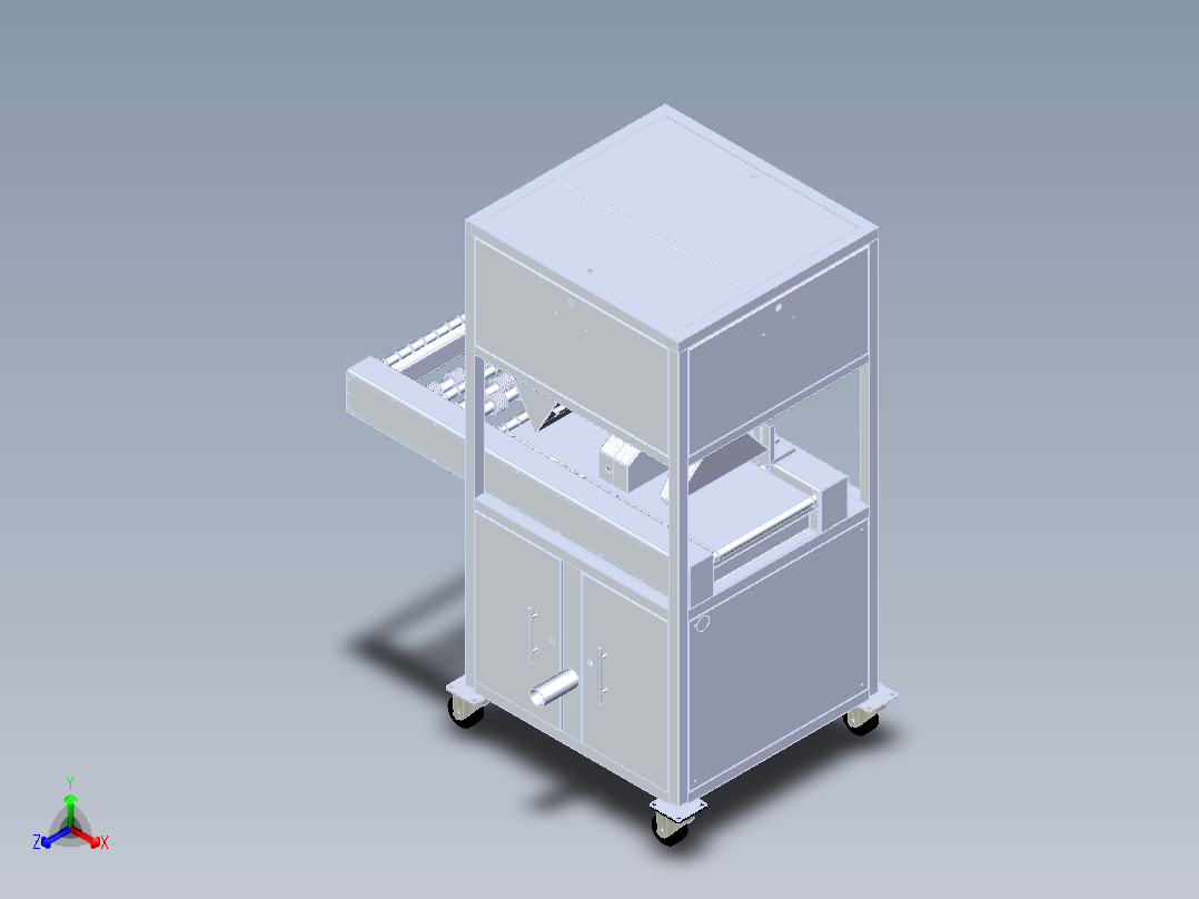 工业饼干生产线(巧克力浴)正等轴测图