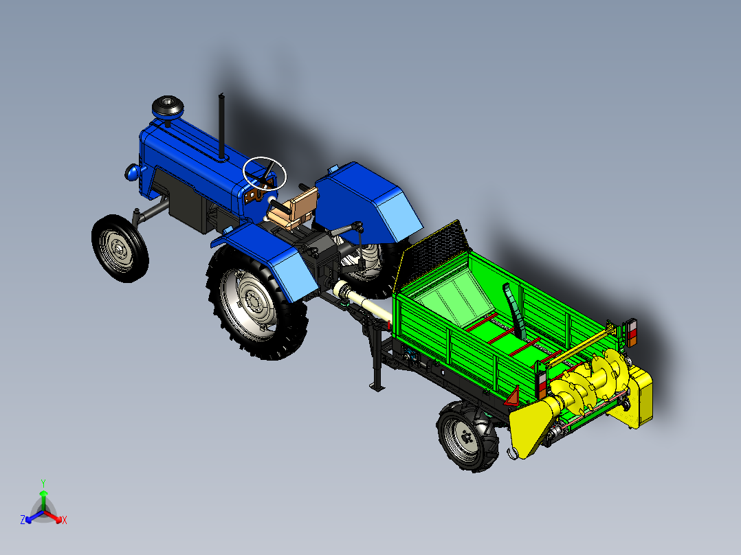 有机肥撒布机正等轴测图