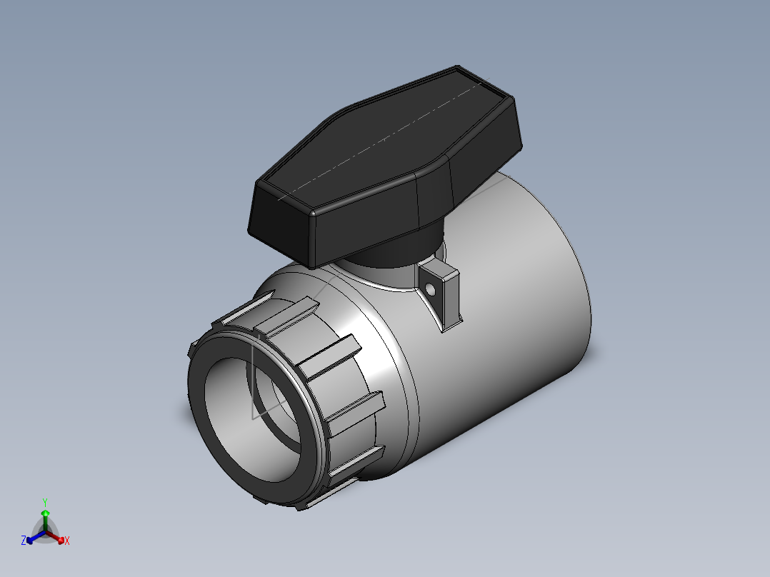 PVC管件-2in_PVC BALL VALVE正等轴测图