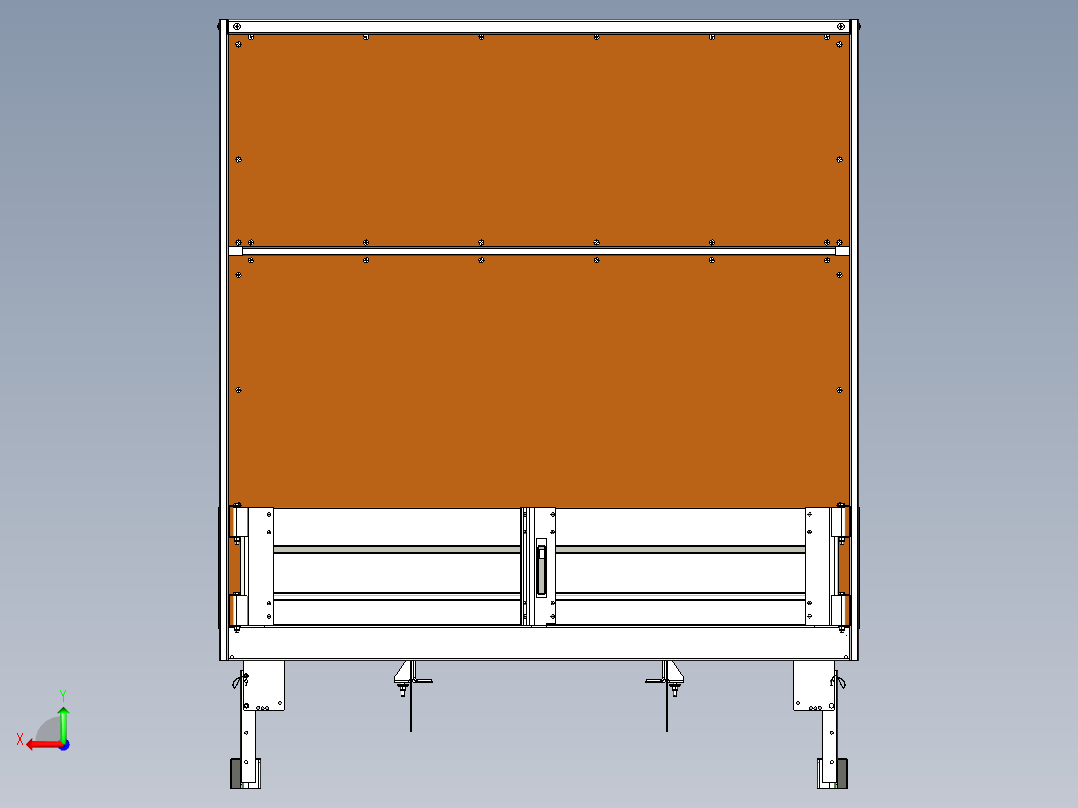 货运卡车车身后视图