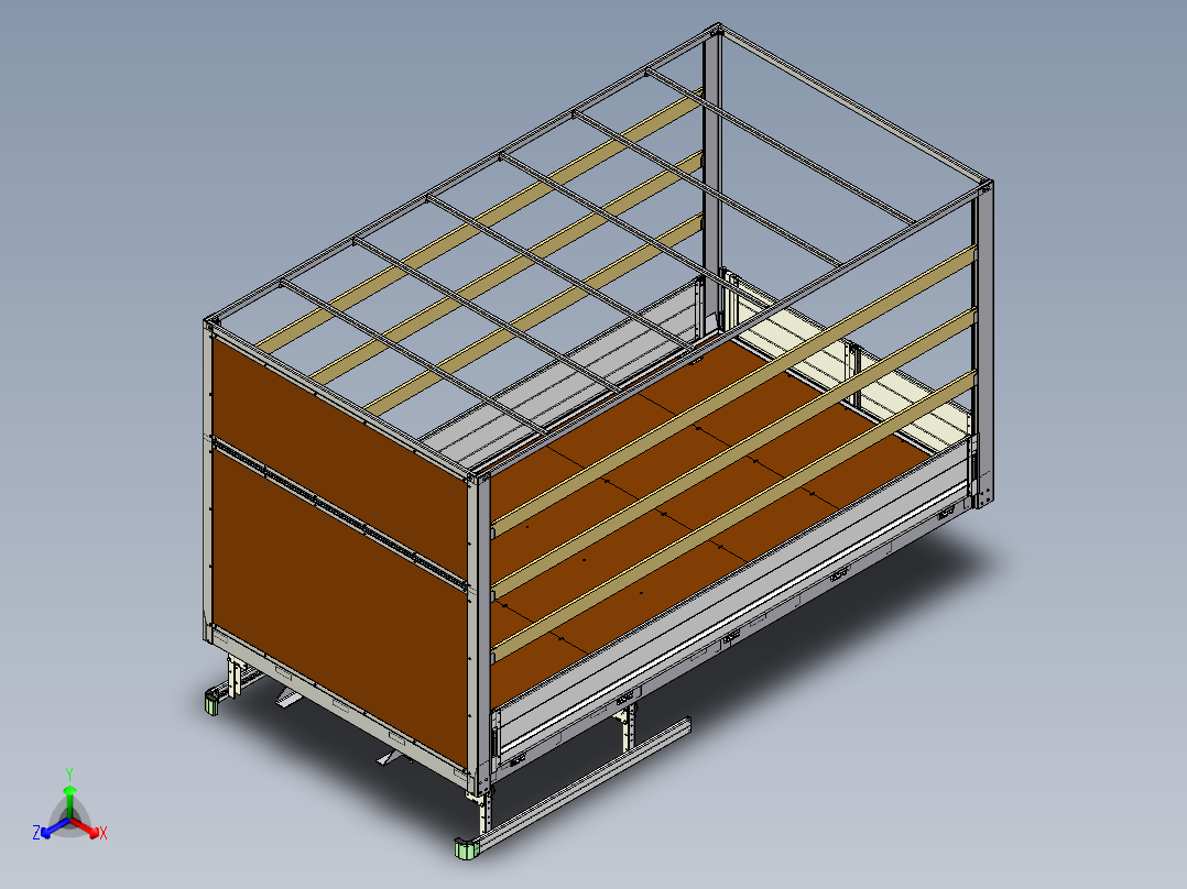 货运卡车车身正等轴测图