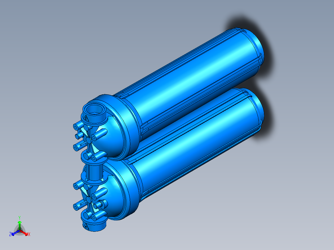 筒式过滤器外壳BIG DUO 20(1)正等轴测图