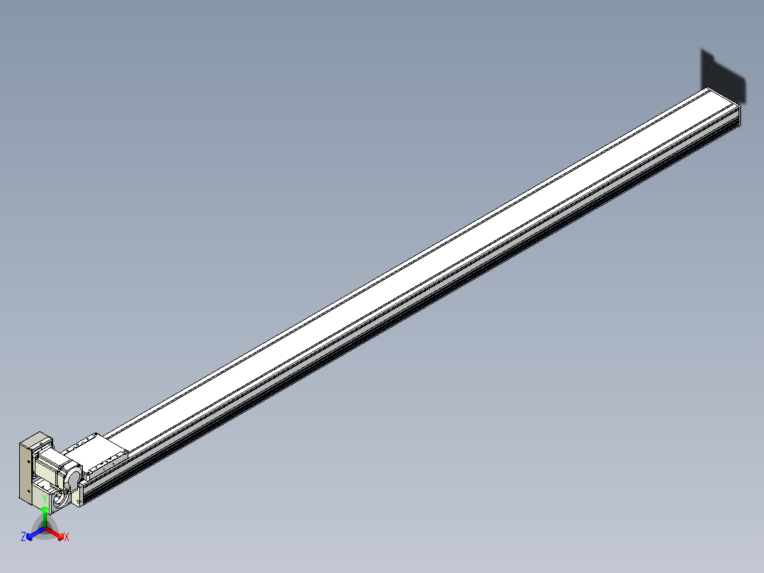 同步带全封闭直线模组TPA-HCB-105D-90-L1850-LU-Y-P20-N3正等轴测图