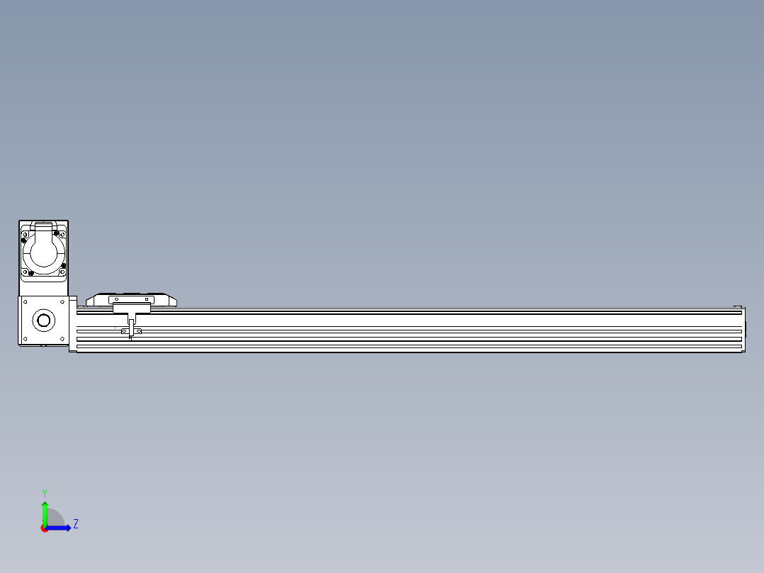 同步带全封闭直线模组TPA-HCB-85D-90-L700-LU-Y-P20-N3左视图