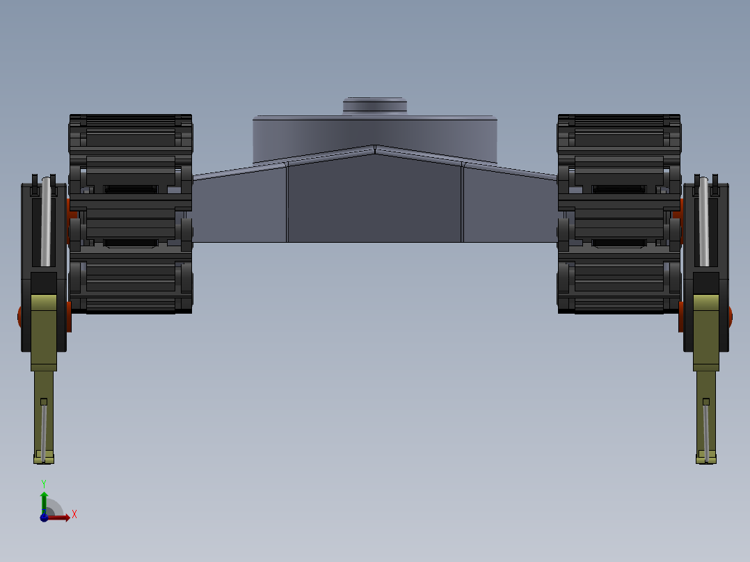 1四足履带双形态机器人前视图