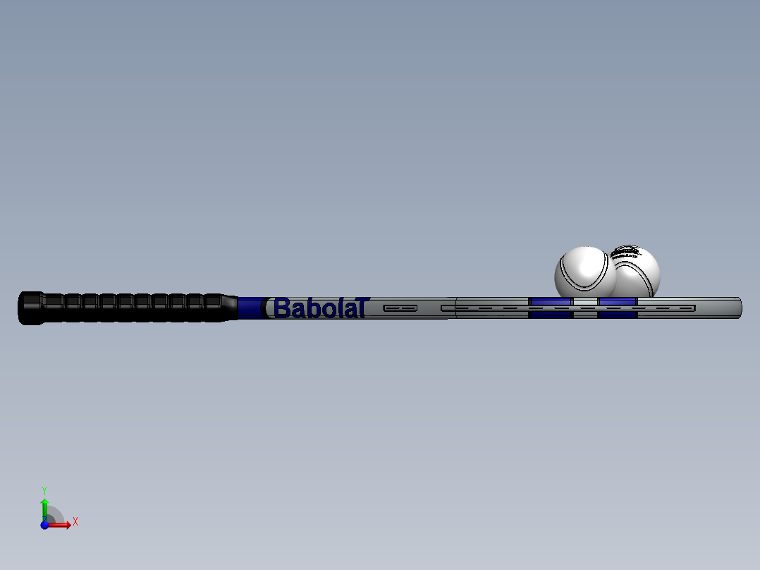 网球、网球拍(19)前视图