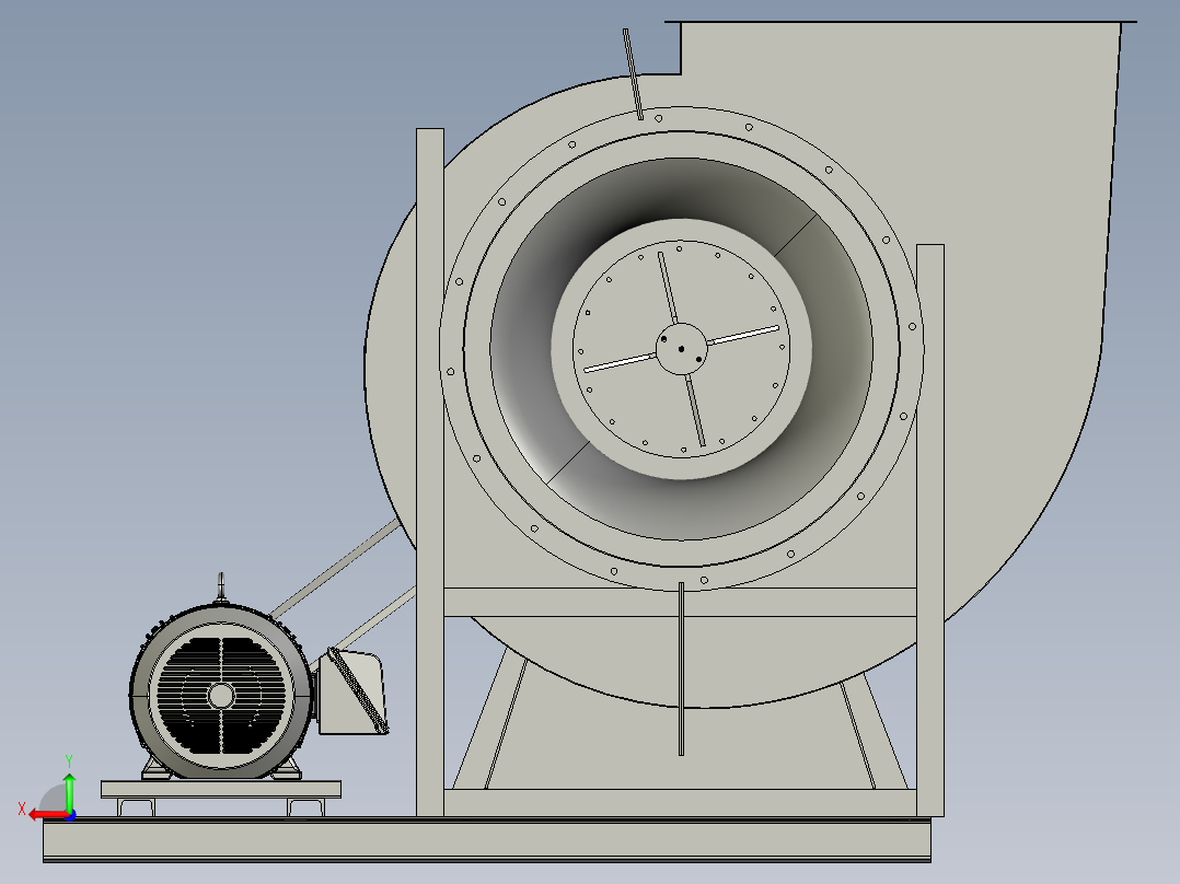工业鼓风机后视图