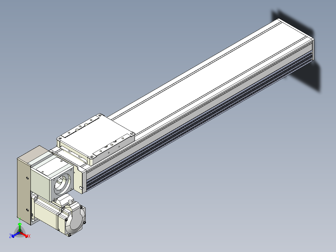 同步带全封闭直线模组TPA-HCB-105D-90-L450-LP-C-P20-N3主视图