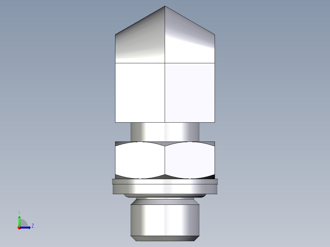 卡套式工业通用硬管接头EO_Adjustable_Locknut_elbow_WEE10ZLRCF左视图