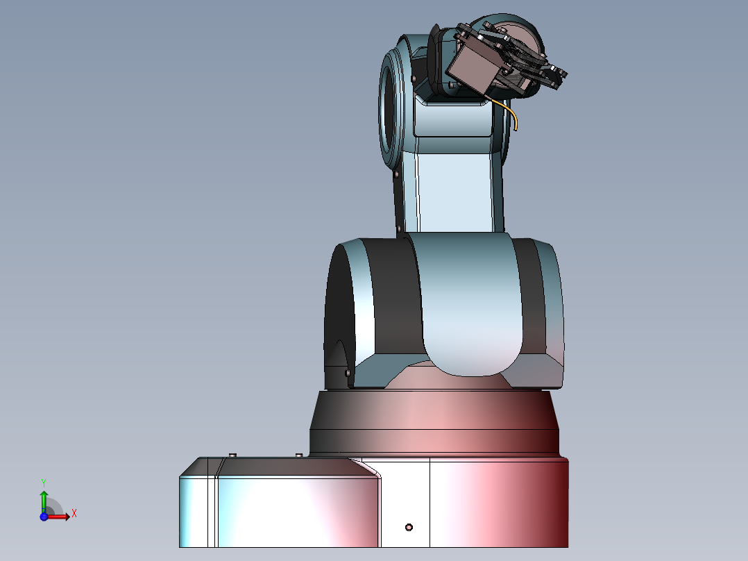 工业机械手3D图纸 机械设计参考资料设计素材前视图