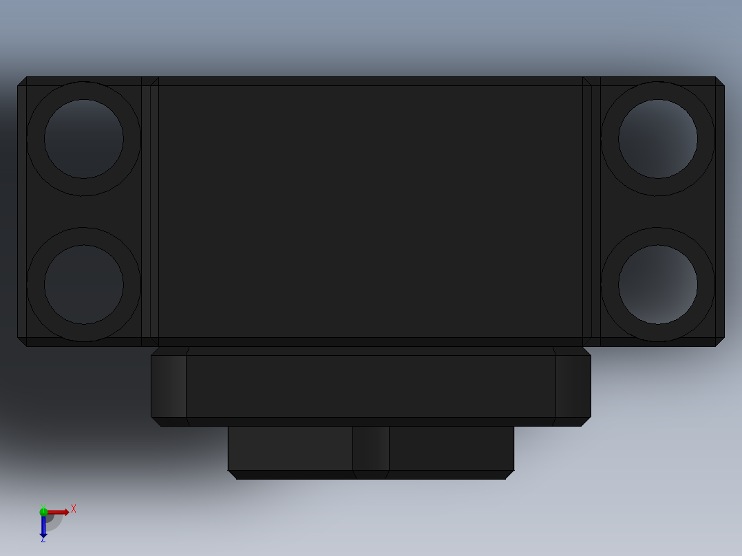 BK 轴承座可调整尺寸俯视图