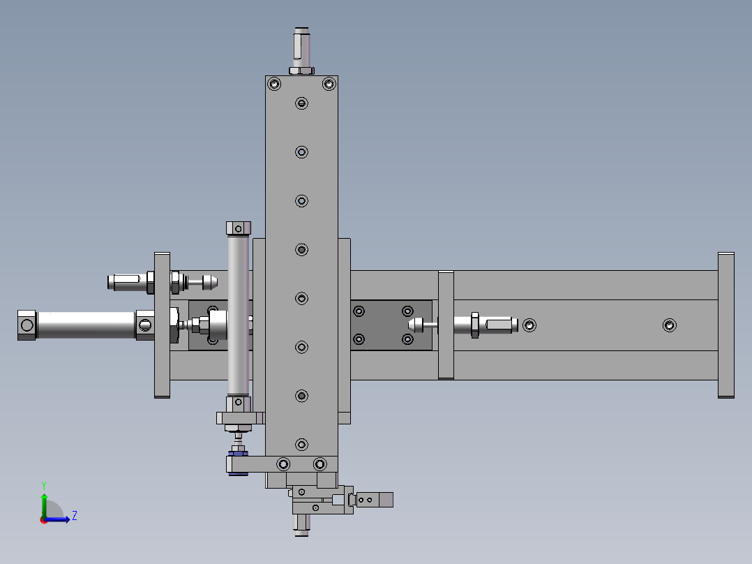 一种分割器转盘上料通用机械手左视图