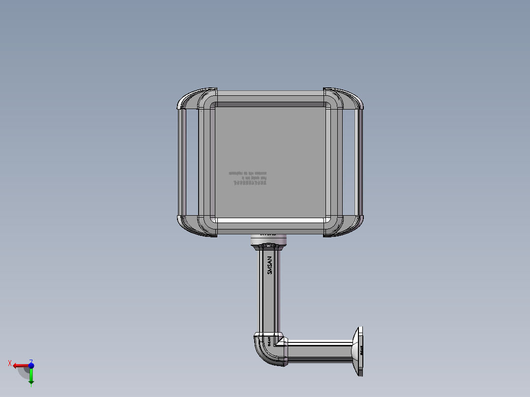 向上固定底座+转角+箱体连接器+控制箱主视图