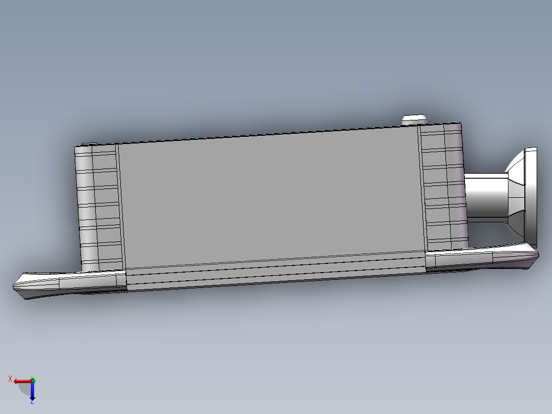向上固定底座+转角+箱体连接器+控制箱俯视图