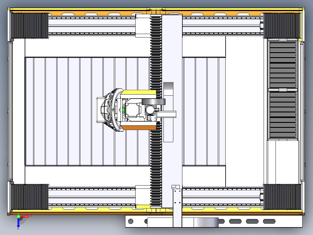 1325大型铝板钻攻机雕刻机sw18可编辑俯视图