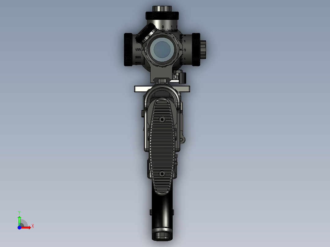 手枪左轮冲锋枪老式狙击步枪设计3D图纸perun-bs1 STP前视图