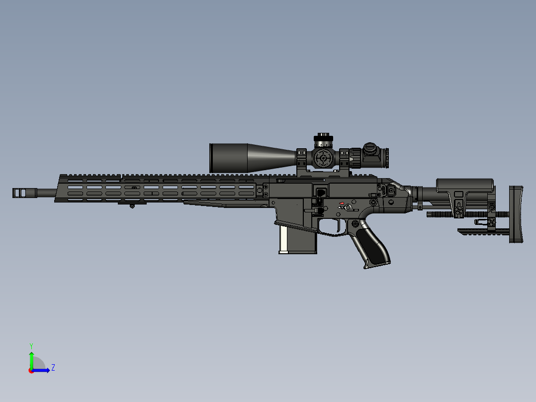 手枪左轮冲锋枪老式狙击步枪设计3D图纸perun-bs1 STP左视图