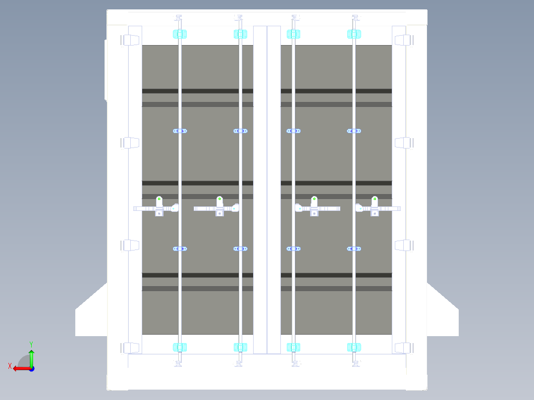 40尺储能集装箱设计后视图