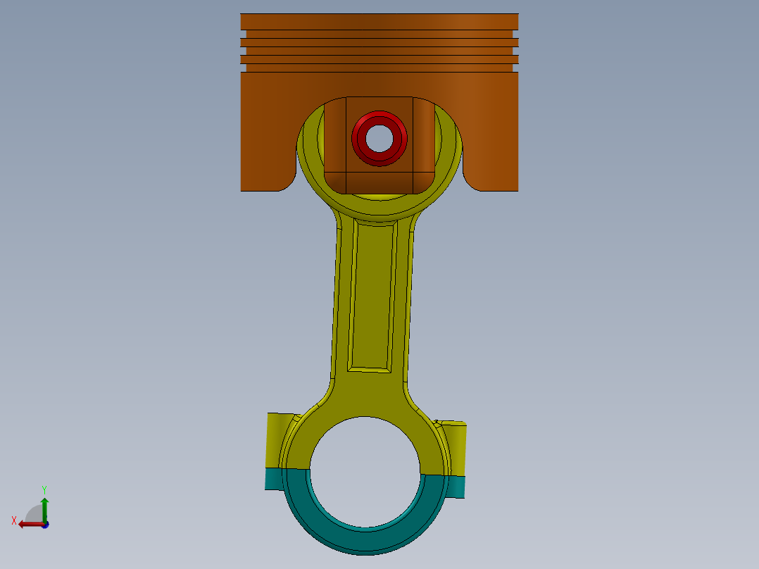 活塞总成后视图