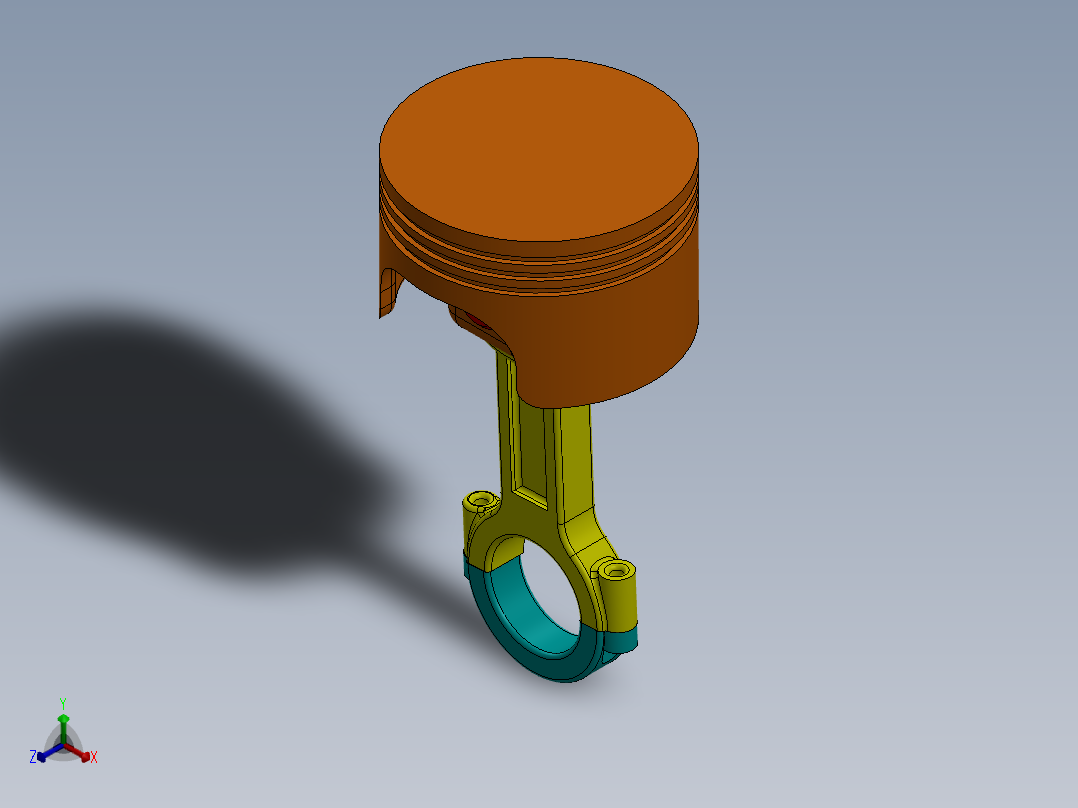 活塞总成正等轴测图