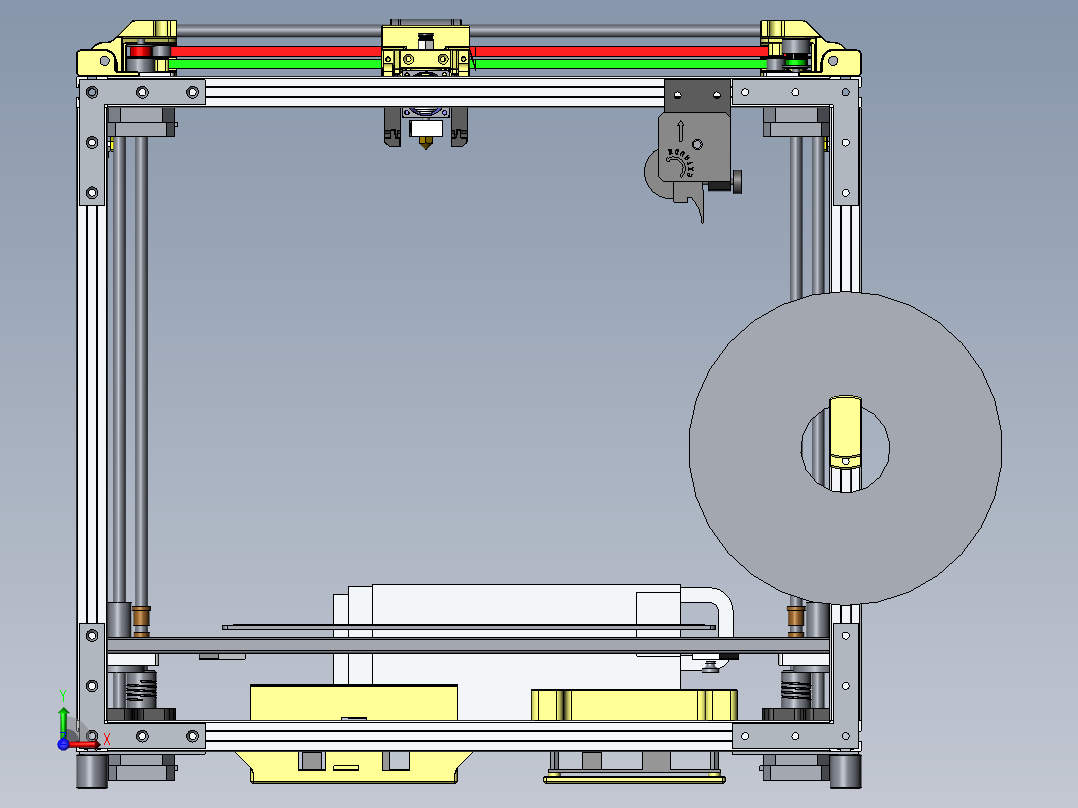 3D打印机 3D打印机的结构设计150前视图