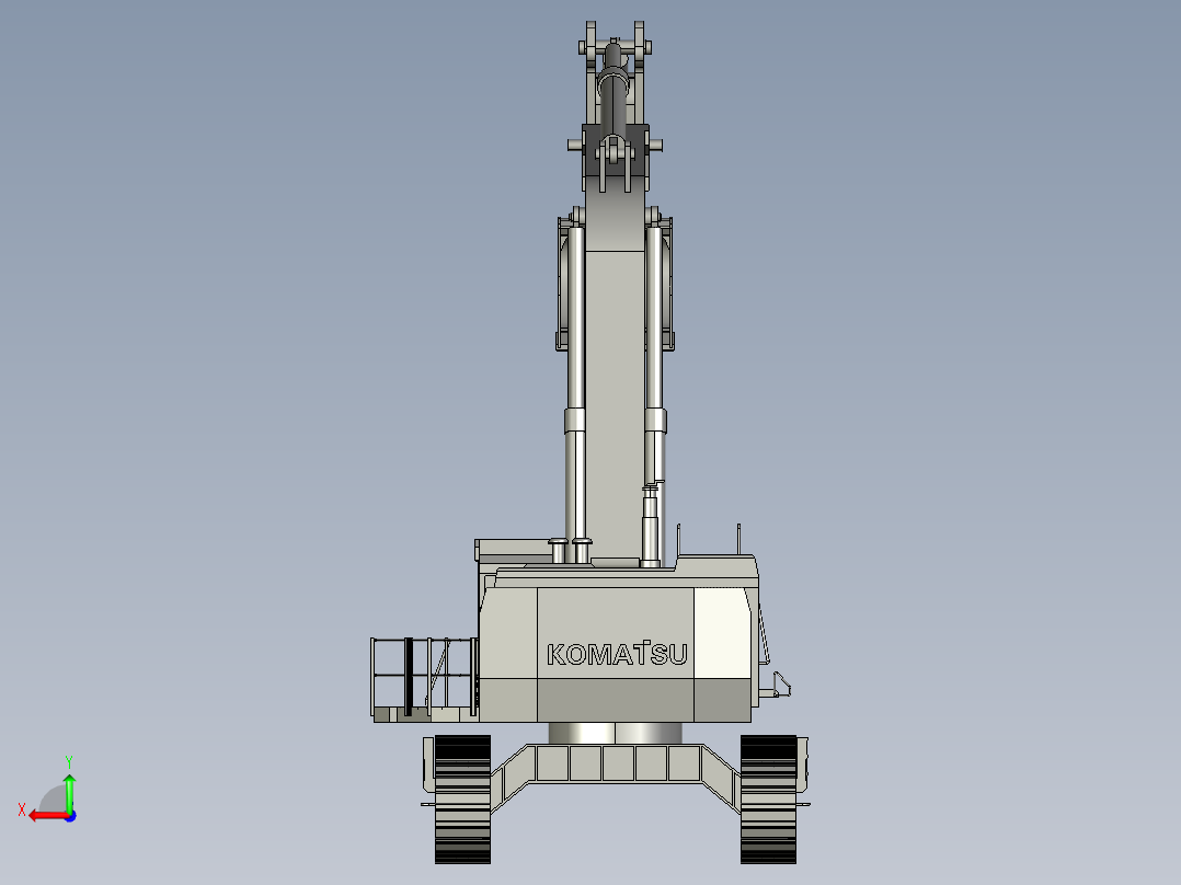 挖掘机（step）后视图