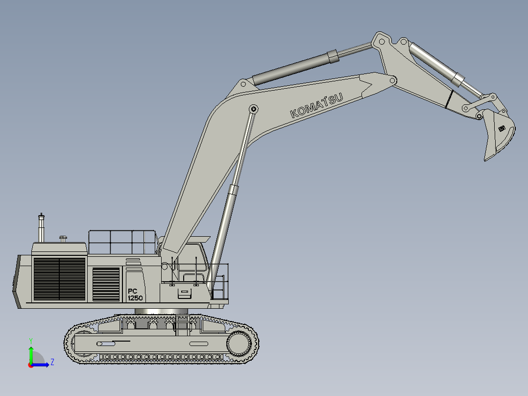 挖掘机（step）左视图