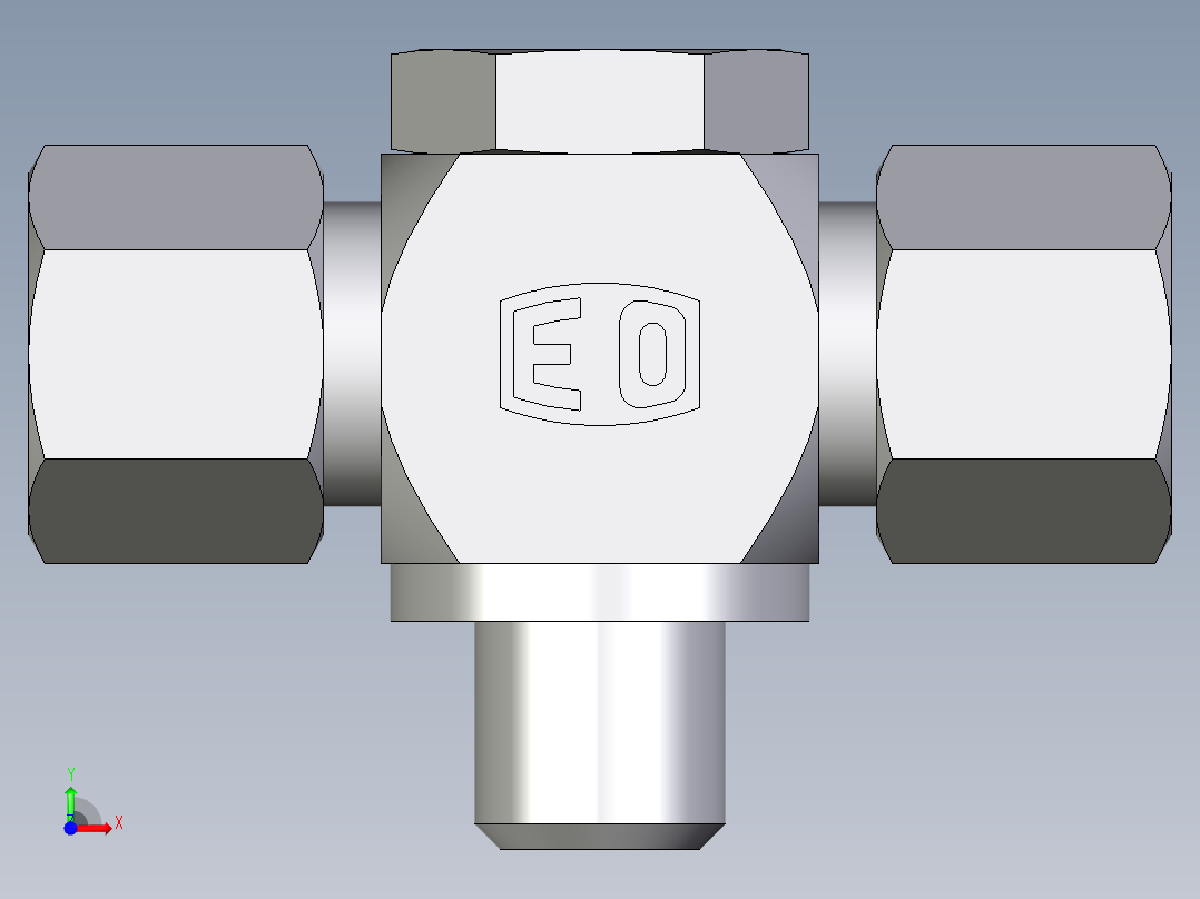 卡套式工业通用硬管接头EO_High_pressure_banjo_tee_TH10ZLRKD71前视图