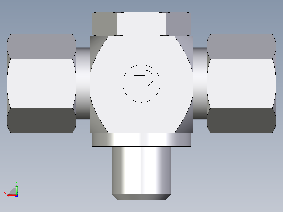 卡套式工业通用硬管接头EO_High_pressure_banjo_tee_TH10ZLRKD71后视图