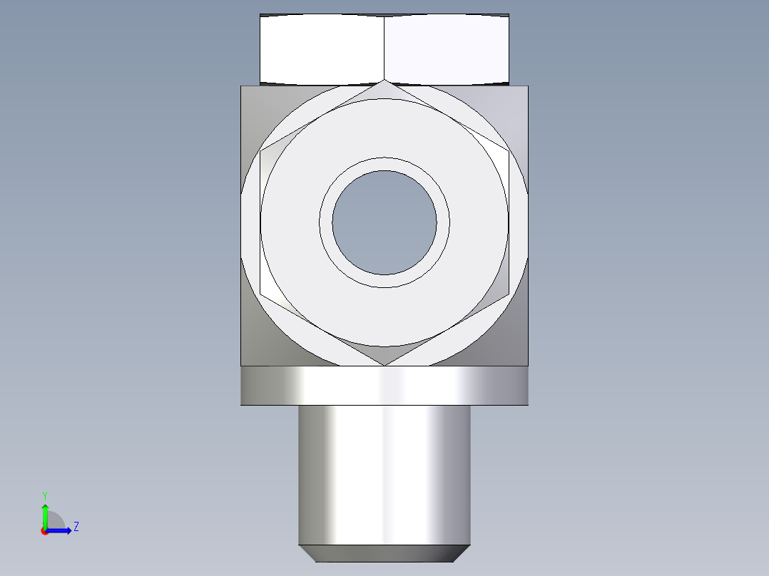 卡套式工业通用硬管接头EO_High_pressure_banjo_tee_TH10ZLRKD71左视图