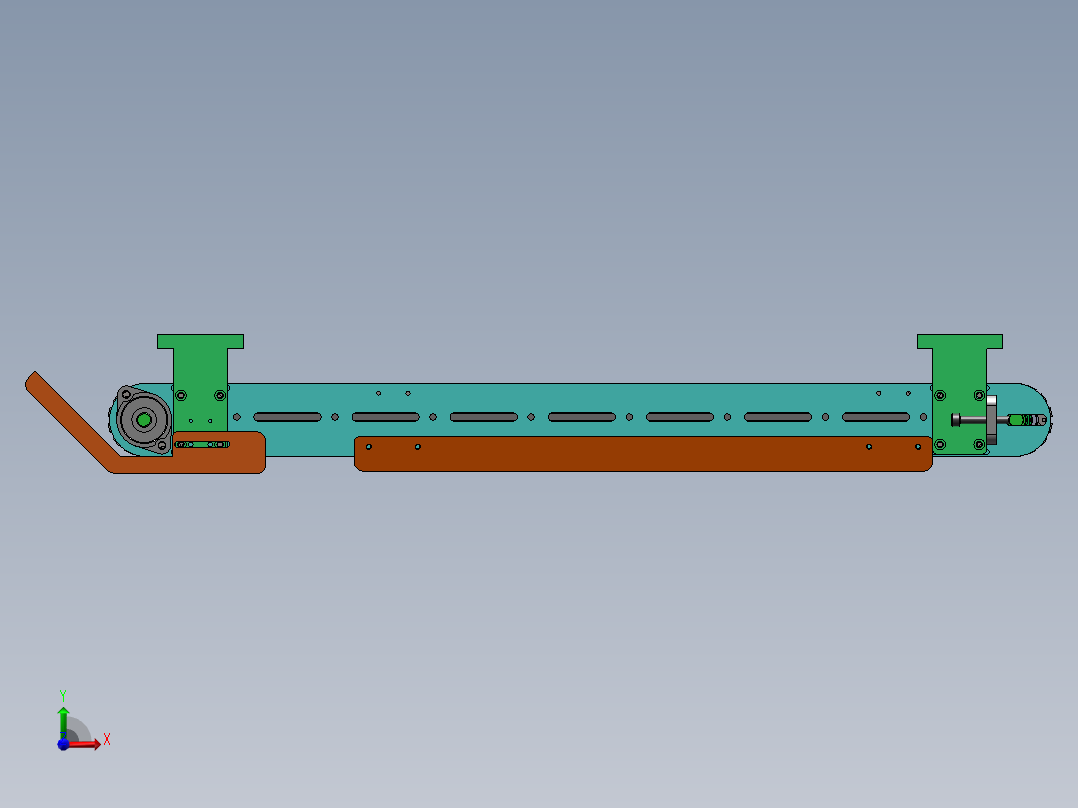 0.9米链条输送机构前视图