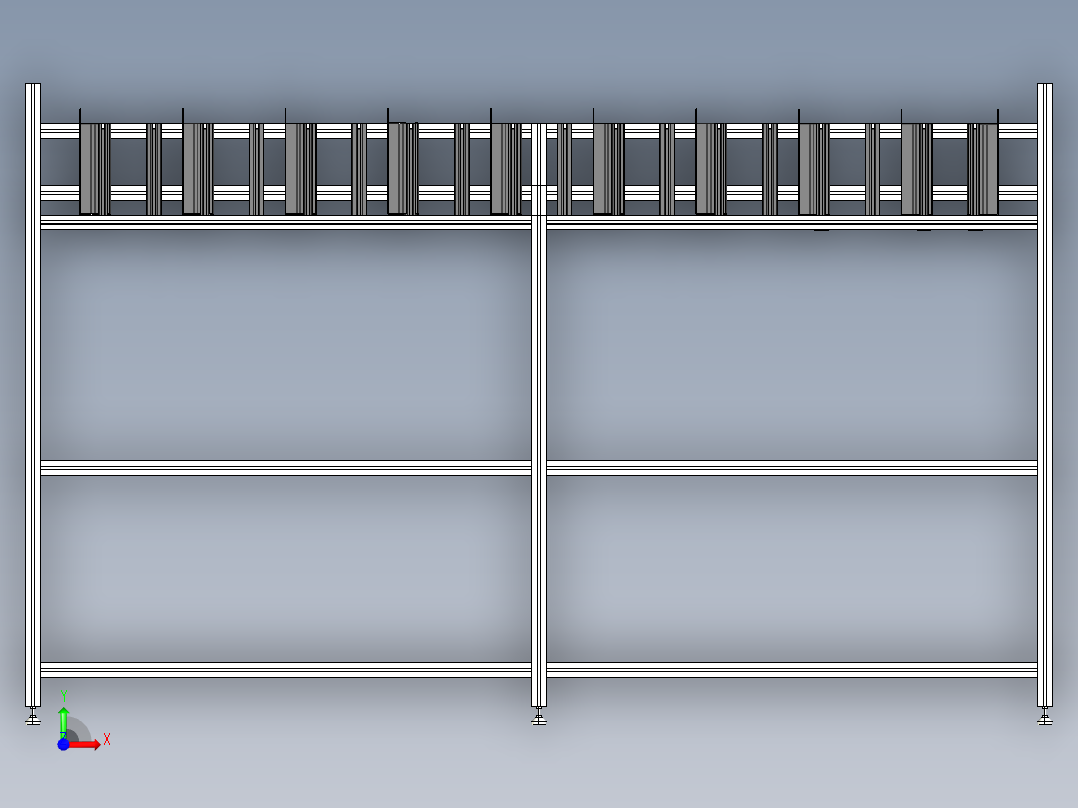仓库货架前视图