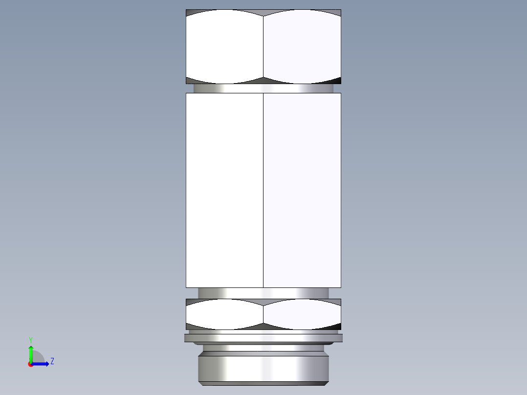 卡套式工业通用硬管接头EO_Adjustable_locknut_run_tee_LEE35ZLMCF左视图