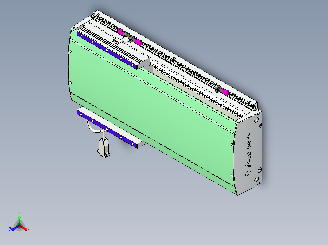 威洛博VL系列直线电机模组-VL22H3-S300正等轴测图