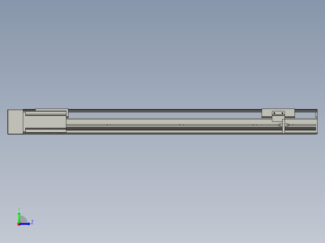 直线模组LHAT10-CA-S600-L-C3设计图纸左视图