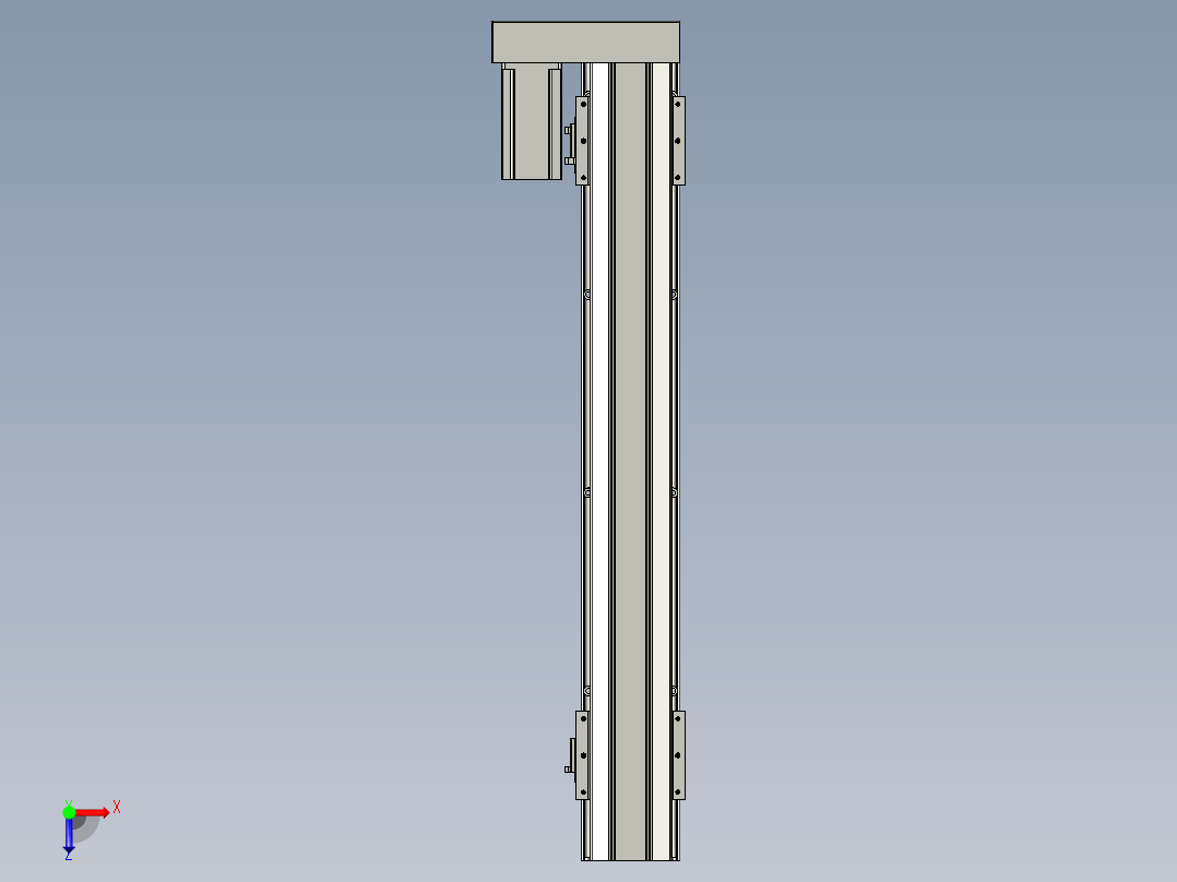 直线模组LHAT10-CA-S600-L-C3设计图纸俯视图