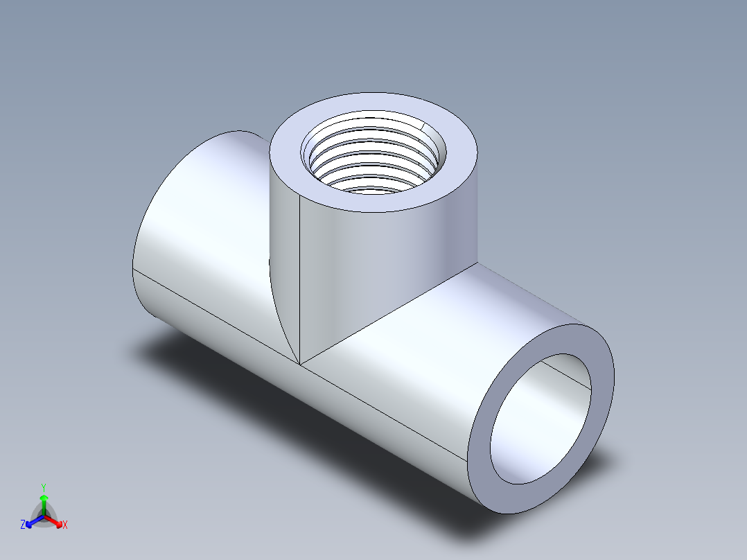 聚氯乙烯配件03-Sch80_Tee_SxSxFPT_802-005_0.5in主视图